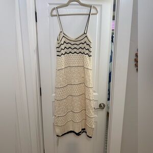 Commense Cream and Black Patterned Maxi Dress